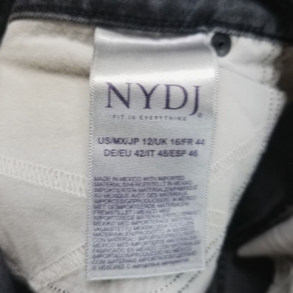 NYDJ Jeans‎ Womens 12 Black Barbara Bootcut Lift Tuck Stretch Preppy Dark Wash - Picture 5 of 11